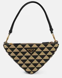 Prada Borsa a spalla Triangolo Mini Marrone