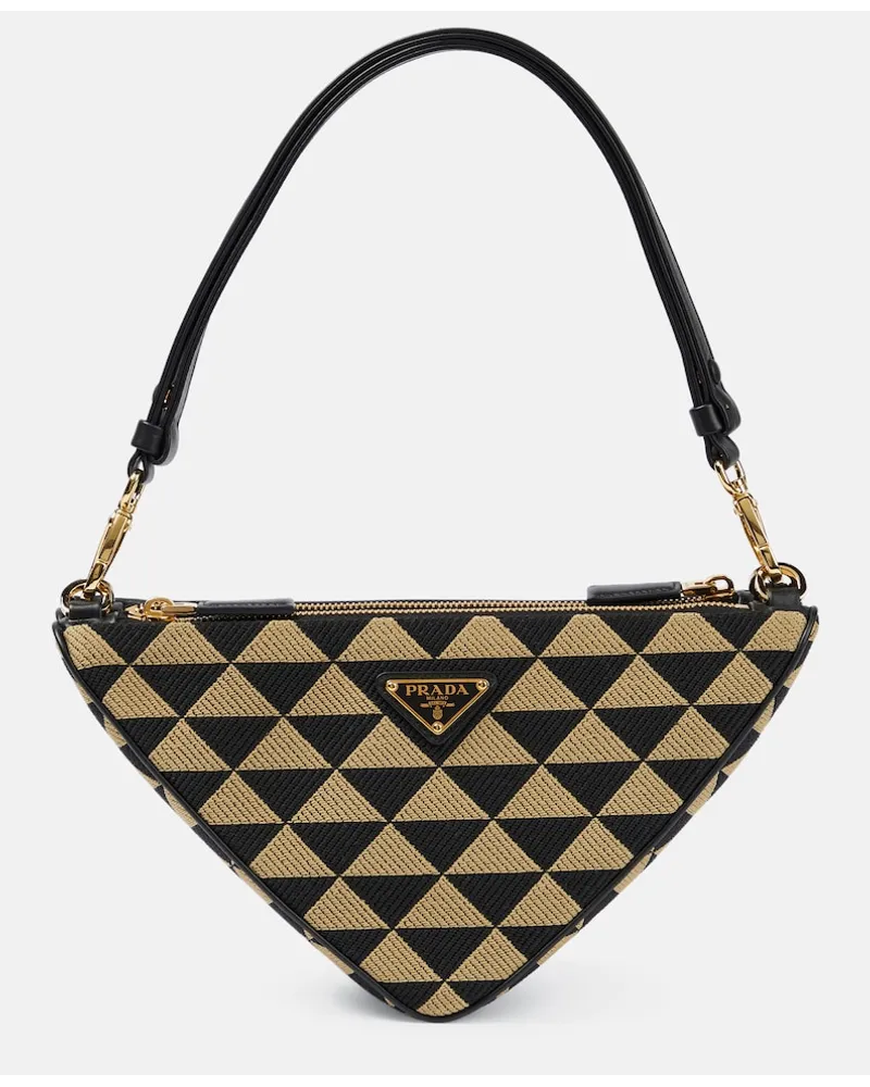 Prada Borsa a spalla Triangolo Mini Marrone