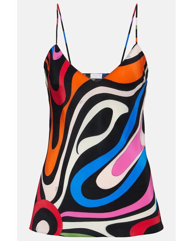 Emilio Pucci Camisole Marmo in seta con stampa Multicolore