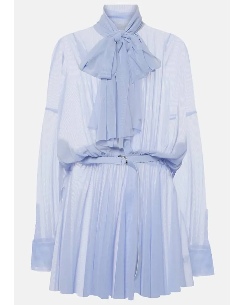 Norma Kamali Miniabito in chiffon con fiocco Blu