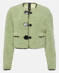 BLANCHA Giacca in shearling e pelle Verde