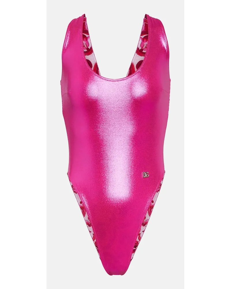 Dolce & Gabbana Costume intero in lamÃ Rosa