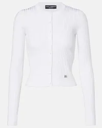 Dolce & Gabbana Cardigan in maglia a coste Bianco