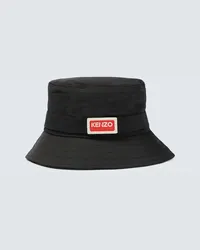 Kenzo Cappello da pescatore in canvas tecnico Nero