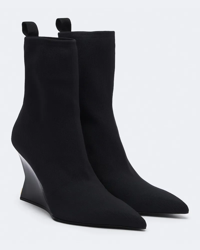 Balmain Stivaletti in maglia con zeppa Nero