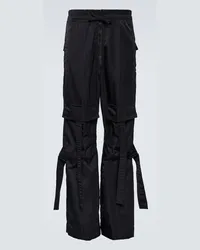 Dries van Noten Pantaloni cargo a vita media Nero