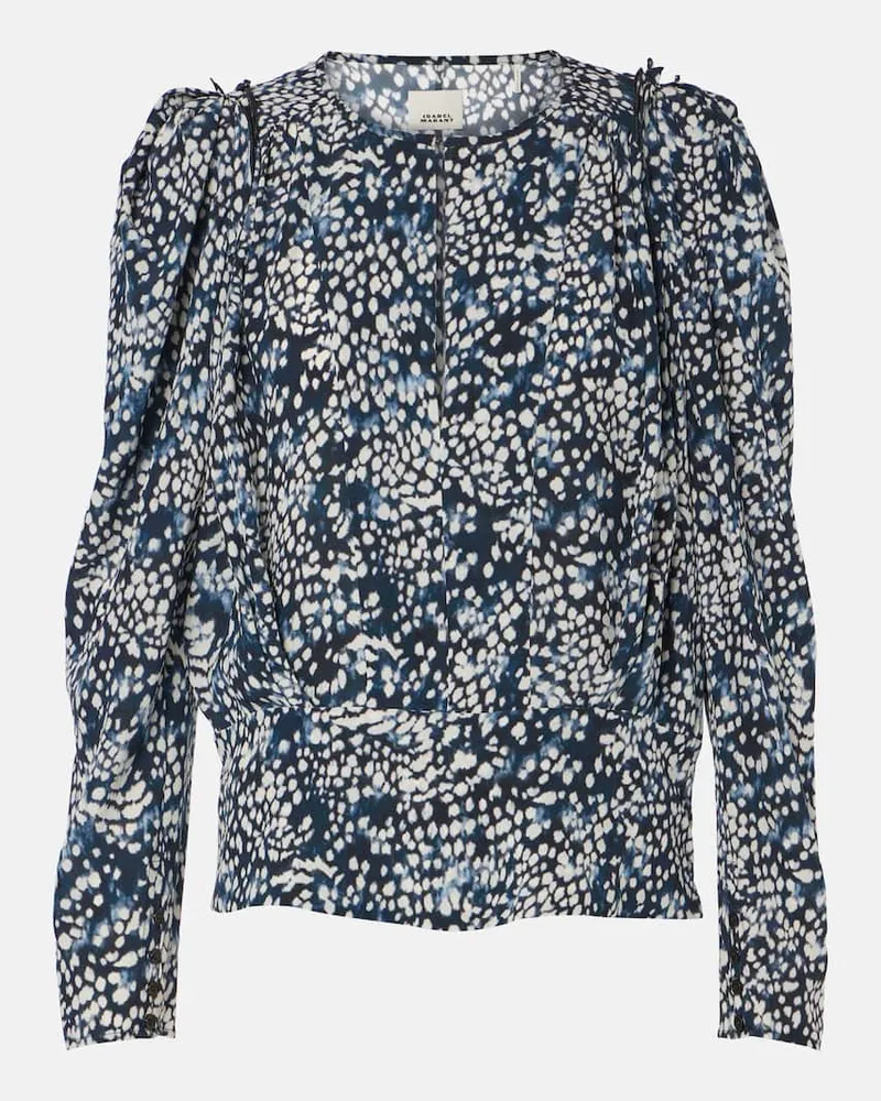 Isabel Marant Blusa Zarga in misto seta con stampa Multicolore