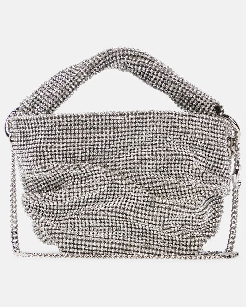 Jimmy Choo Borsa Bonny con cristalli Argento