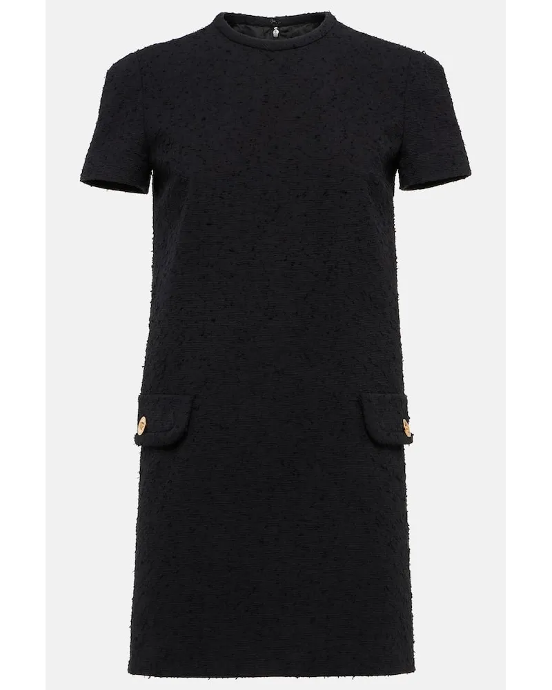 Versace Abito in tweed di misto cotone Nero