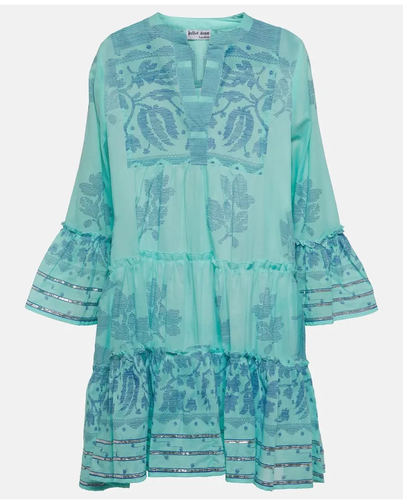 Juliet Dunn Miniabito in cotone con stampa Blu