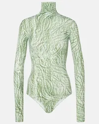 Maison Margiela Body in jersey con stampa Verde