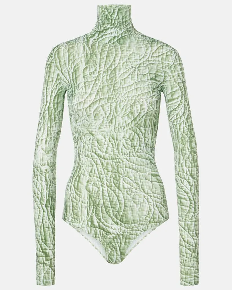 Maison Margiela Body in jersey con stampa Verde