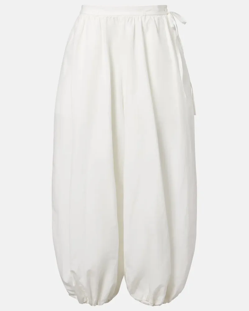 Ralph Lauren Pantaloni balloon in cotone e seta Bianco