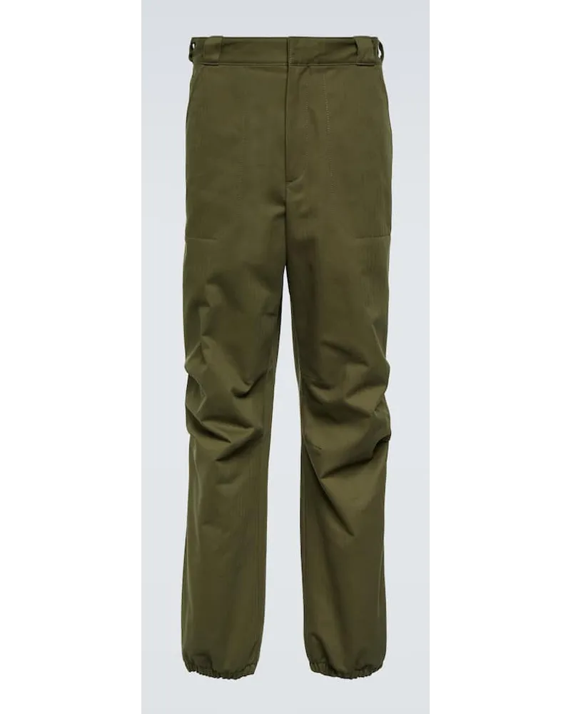 Prada Pantaloni a gamba larga in cotone Verde