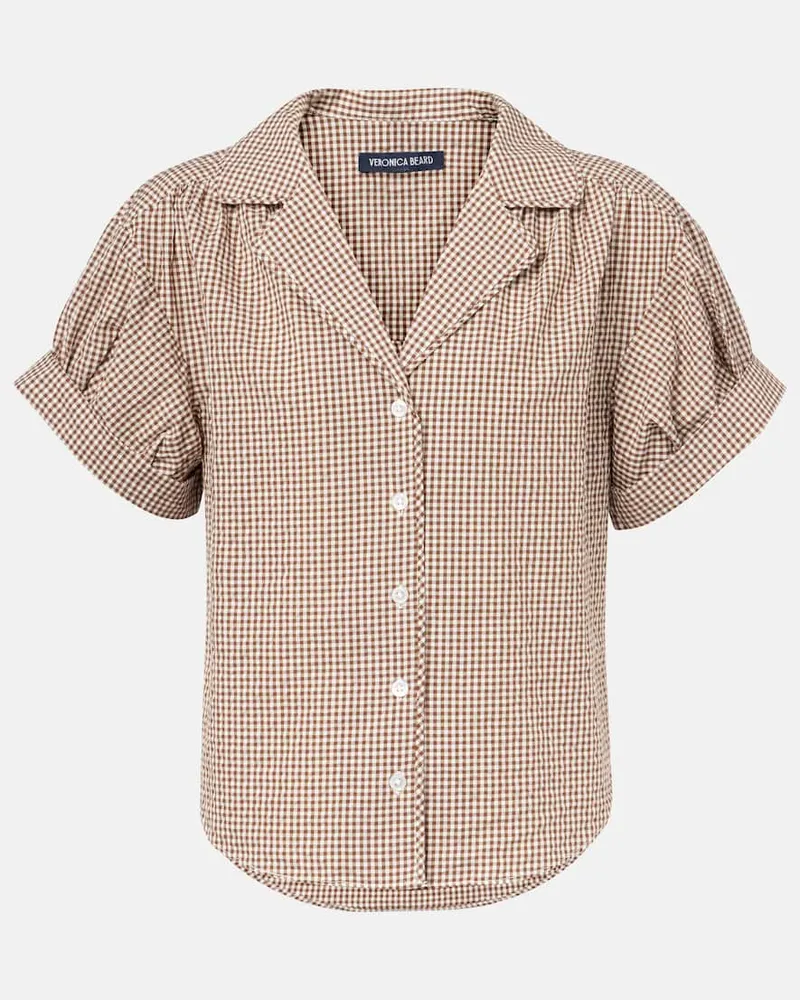 Veronica Beard Camicia Ilene in misto cotone Marrone