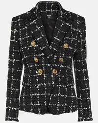 Balmain Blazer in tweed a quadri Nero