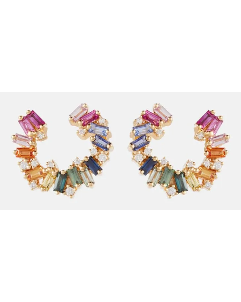 Suzanne Kalan Orecchini a cerchio Rainbow in oro 18Â kt Multicolore