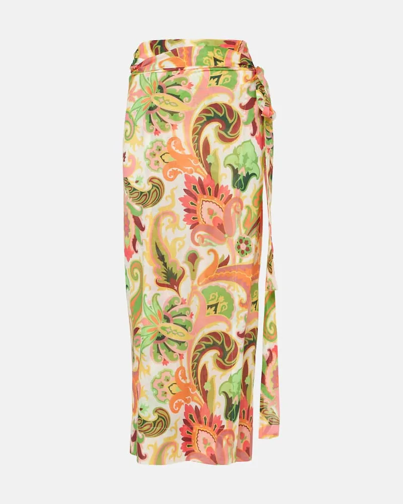 Etro Pareo in cotone e seta floreale Multicolore