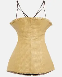 Jacquemus Top a corsetto con scollo bardot Beige