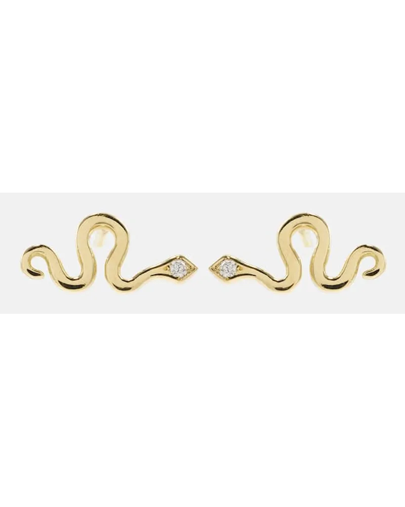 Ileana Makri Orecchini Little Snake in oro 18kt con diamanti Oro