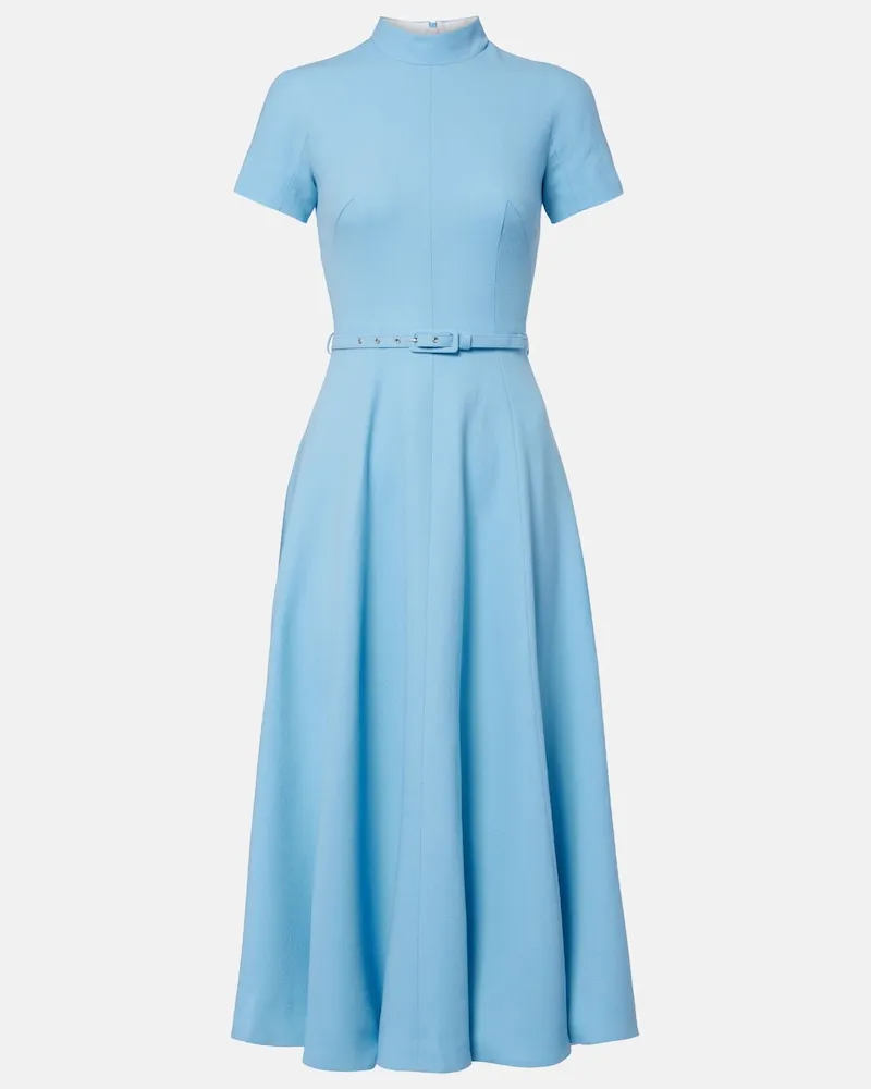 EMILIA WICKSTEAD Abito midi Camilla in crêpe di lana Blu