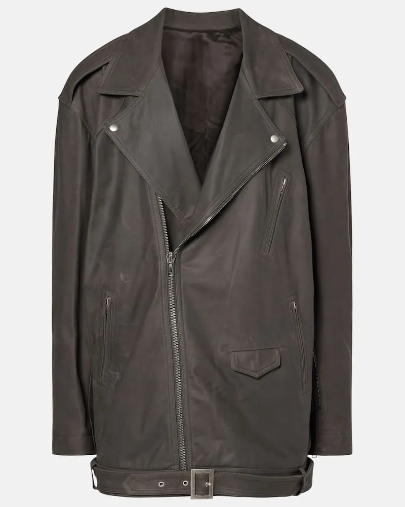 Rick Owens Giacca oversize in pelle Grigio