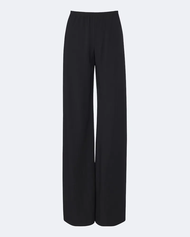 The Row Pantaloni Gala in lana a gamba larga Nero