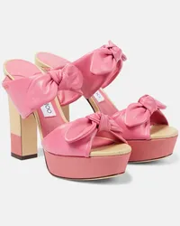 Jimmy Choo Sandali Rua 120 in pelle e rafia Rosa