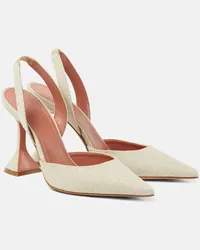 Amina Muaddi Pumps slingback Holli 95 in canvas Beige