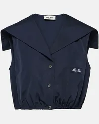 Miu Miu Camicia cropped in cotone Blu