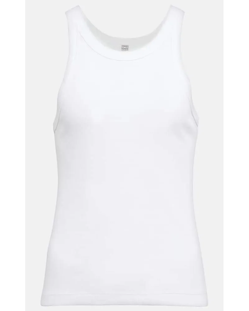 Totême Top in jersey di misto cotone Bianco