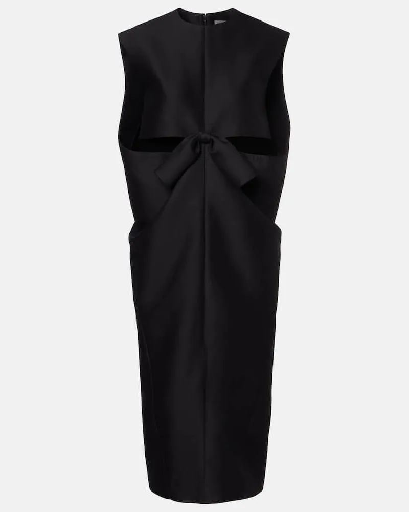 Balenciaga Abito midi in crÃªpe di raso con cut-out Nero