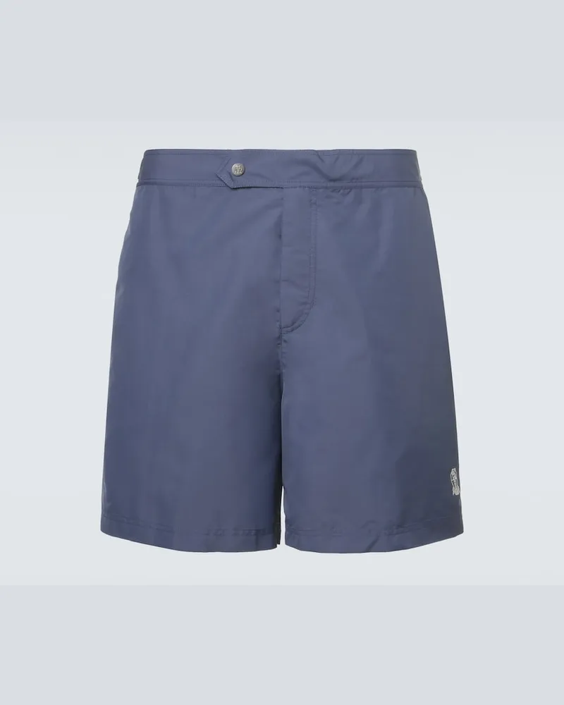 Brunello Cucinelli Costume da bagno con logo Blu