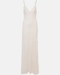 Jenny Packham Bridal - Abito lungo Nora in seta con paillettes Bianco