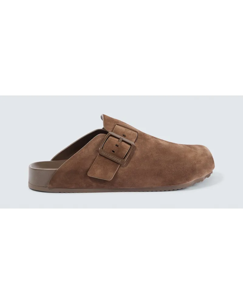 Balenciaga Slippers Sunday in suede Marrone