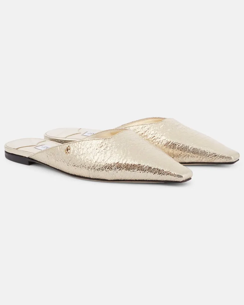 Jimmy Choo Mules Vivi in pelle metallizzata Oro
