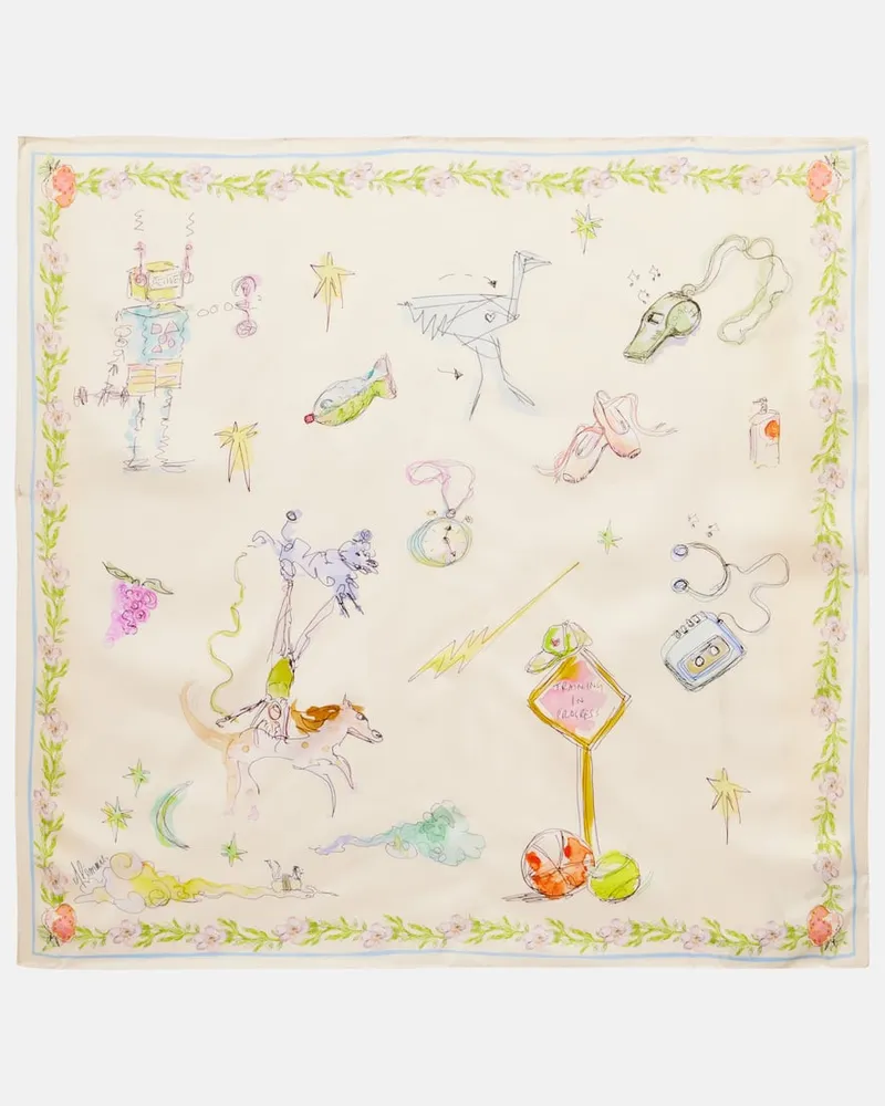 ALEMAIS AlÃ©mais Foulard Court in seta con stampa Multicolore