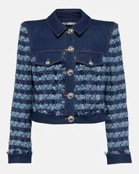 Veronica Beard Giacca di jeans Santo con tweed Blu