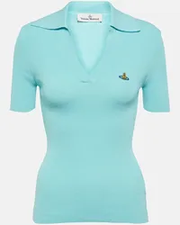 Vivienne Westwood Polo Marina in maglia a coste di cotone Blu