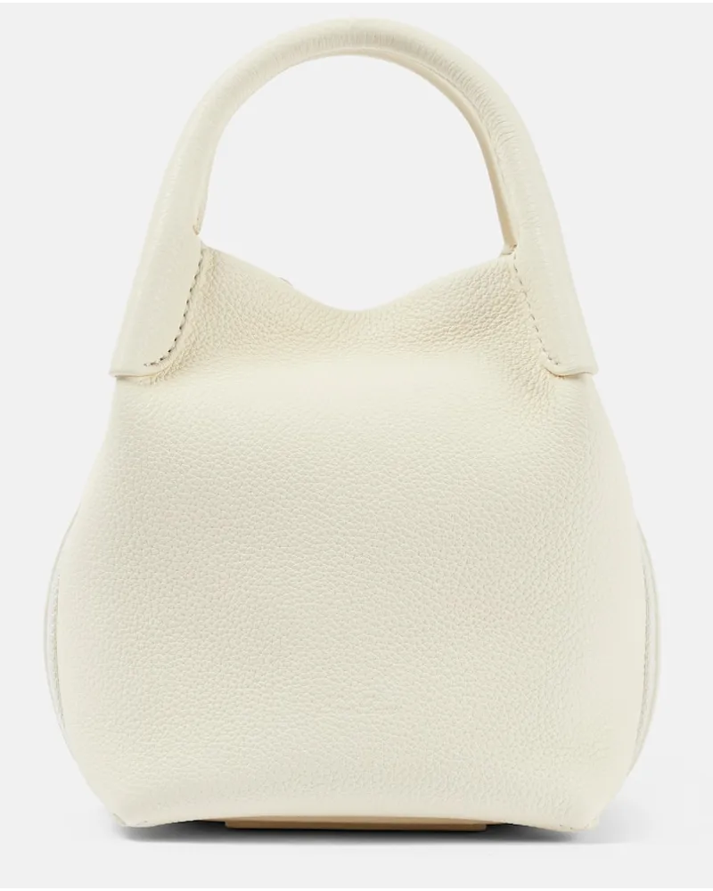 Loro Piana Borsa a tracolla Bale Micro in pelle Bianco