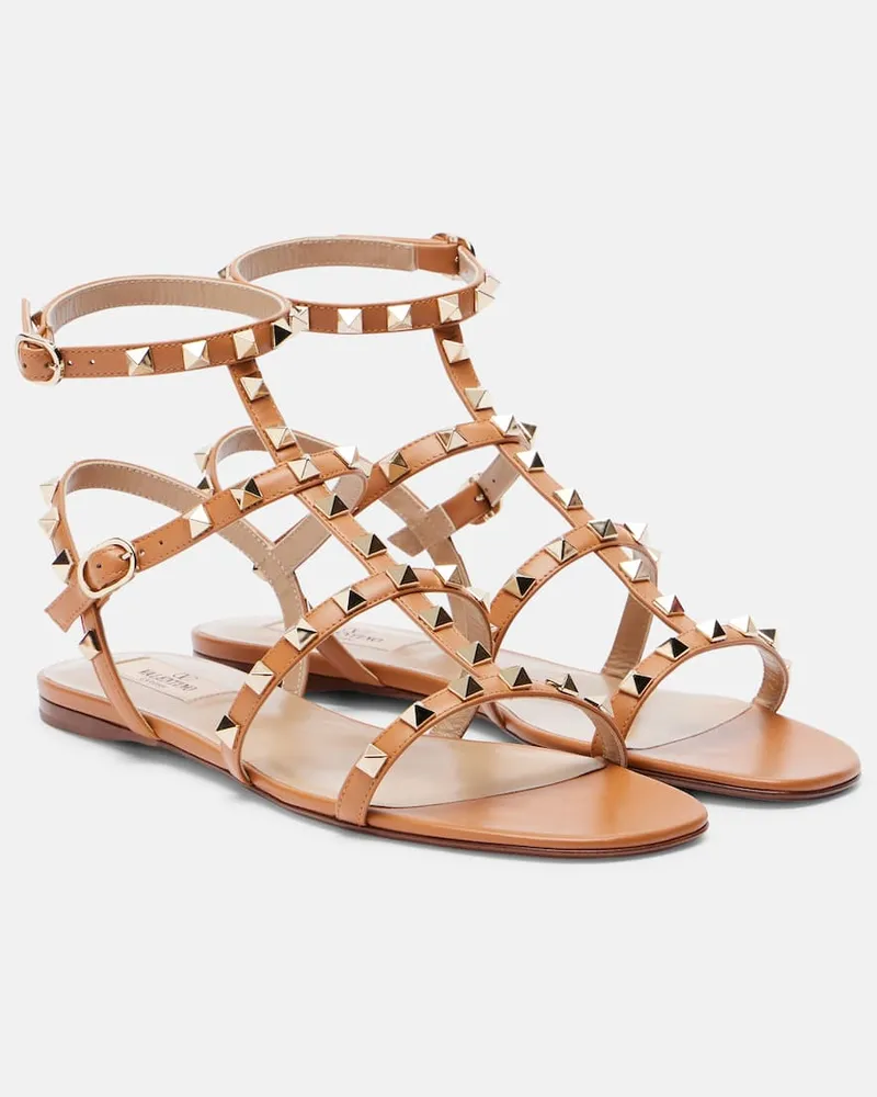 Valentino Garavani Sandali Rockstud in pelle Beige