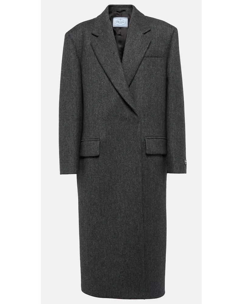 Prada Cappotto doppiopetto in lana vergine Grigio