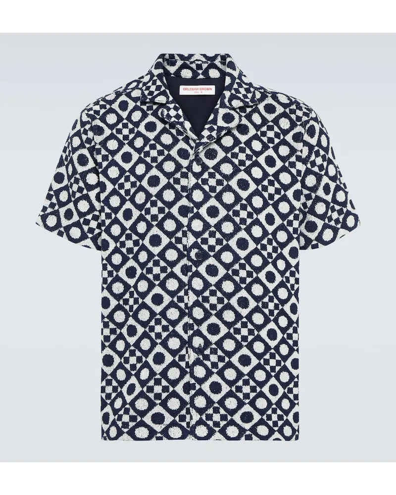 Orlebar Brown Camicia Howell in spugna di cotone Blu