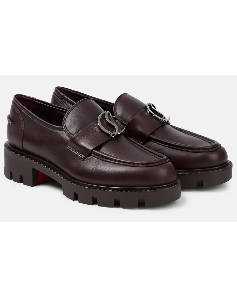 Christian Louboutin Mocassini CL Moc Lug in pelle Borgogna