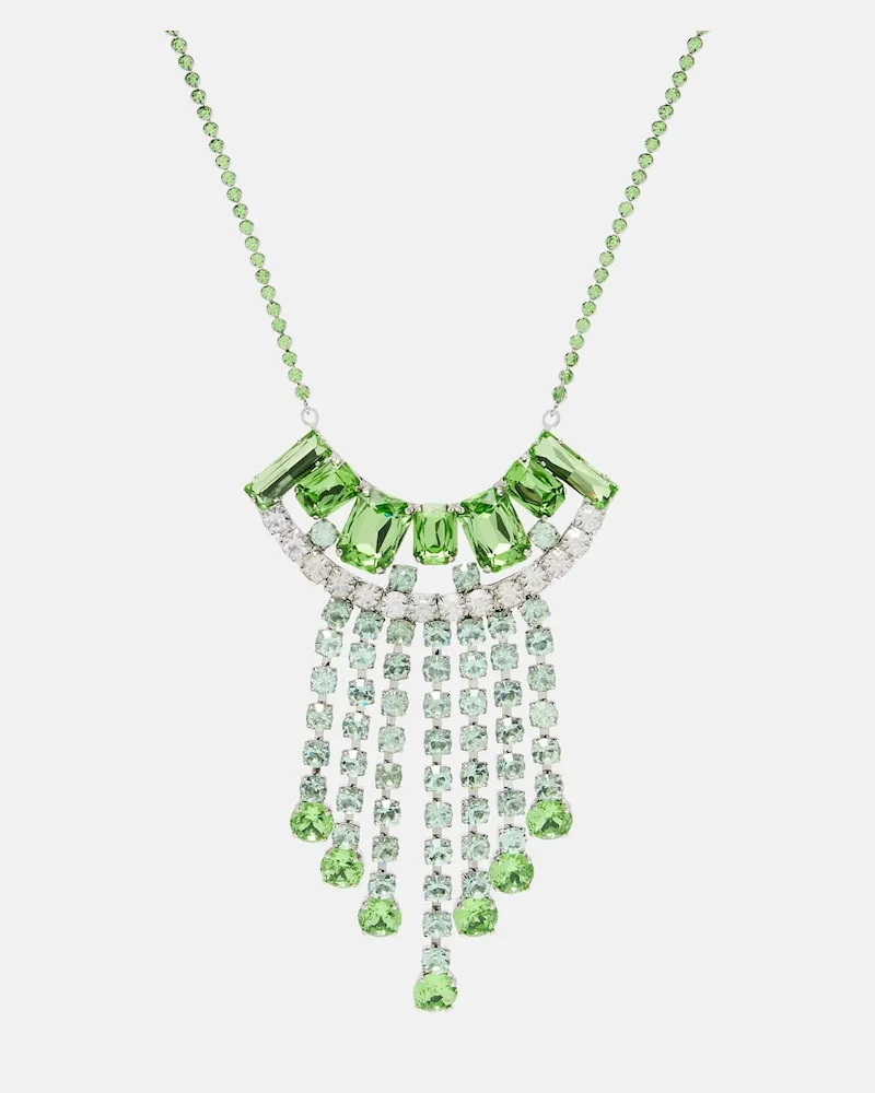 Dries van Noten Collana con cristalli Verde