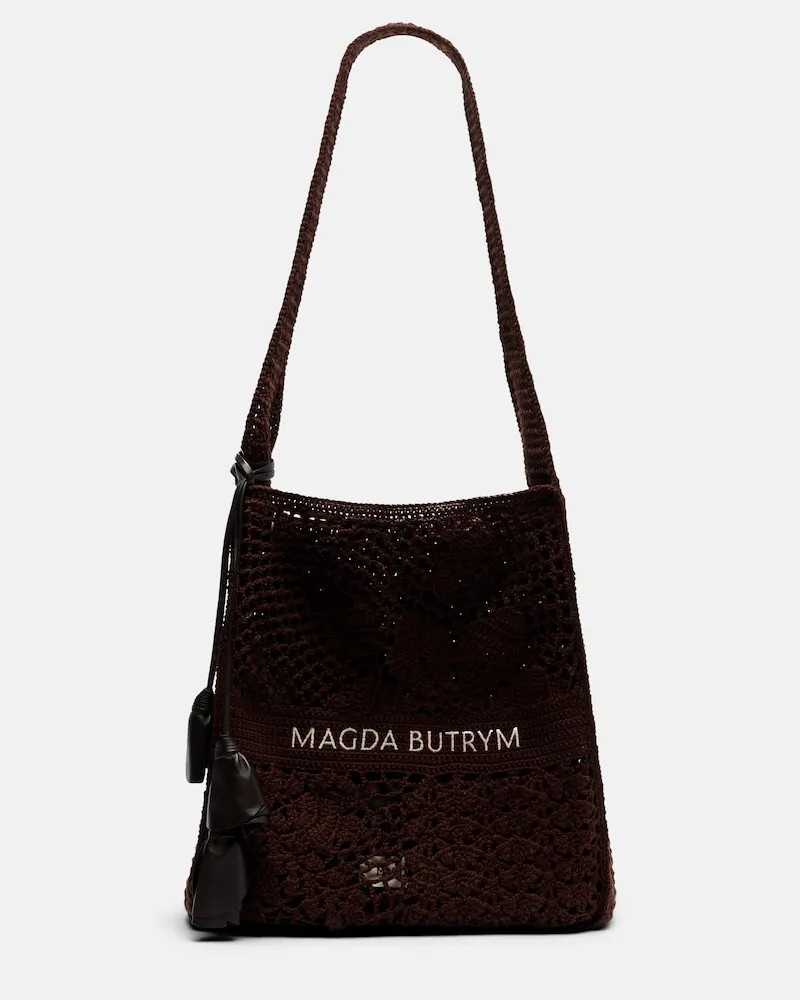 Magda Butrym Borsa Medium in crochet Marrone