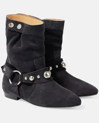 Isabel Marant Stivaletti Stanya in suede con borchie Nero