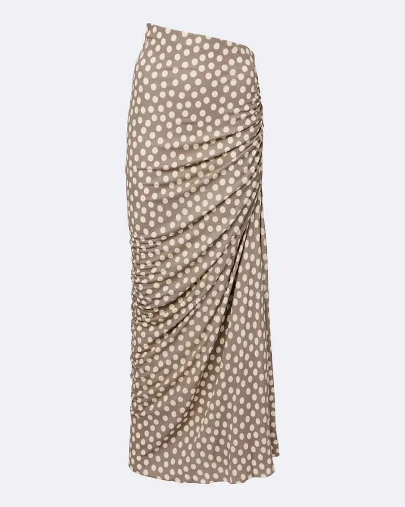 Alaïa Alaïa Gonna midi in jersey a pois Grigio