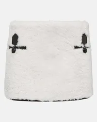 BLANCHA Minigonna in shearling con pelle Bianco