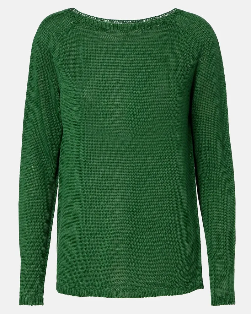 Max Mara Pullover Giolino in lino Verde